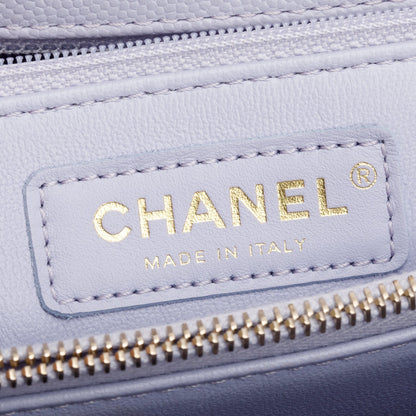 Chanel Purple Caviar Quilted Small Coco Handle Flap