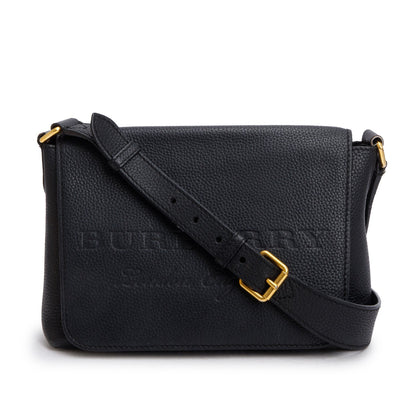 Burberry Black Calfskin Leather Small Burleigh Crossbody Bag