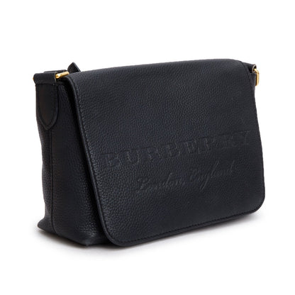 Burberry Black Calfskin Leather Small Burleigh Crossbody Bag