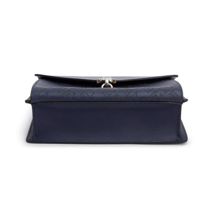 Burberry Navy Leather Perforated Macken Crossbody Bag