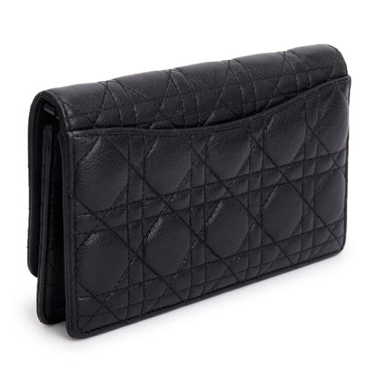 Christian Dior 2022 Black Supple Calfskin Caro Pouch