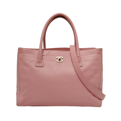 Chanel Cerf Executive Pink Caviar Leather Handbag Gold Hardware With Strap