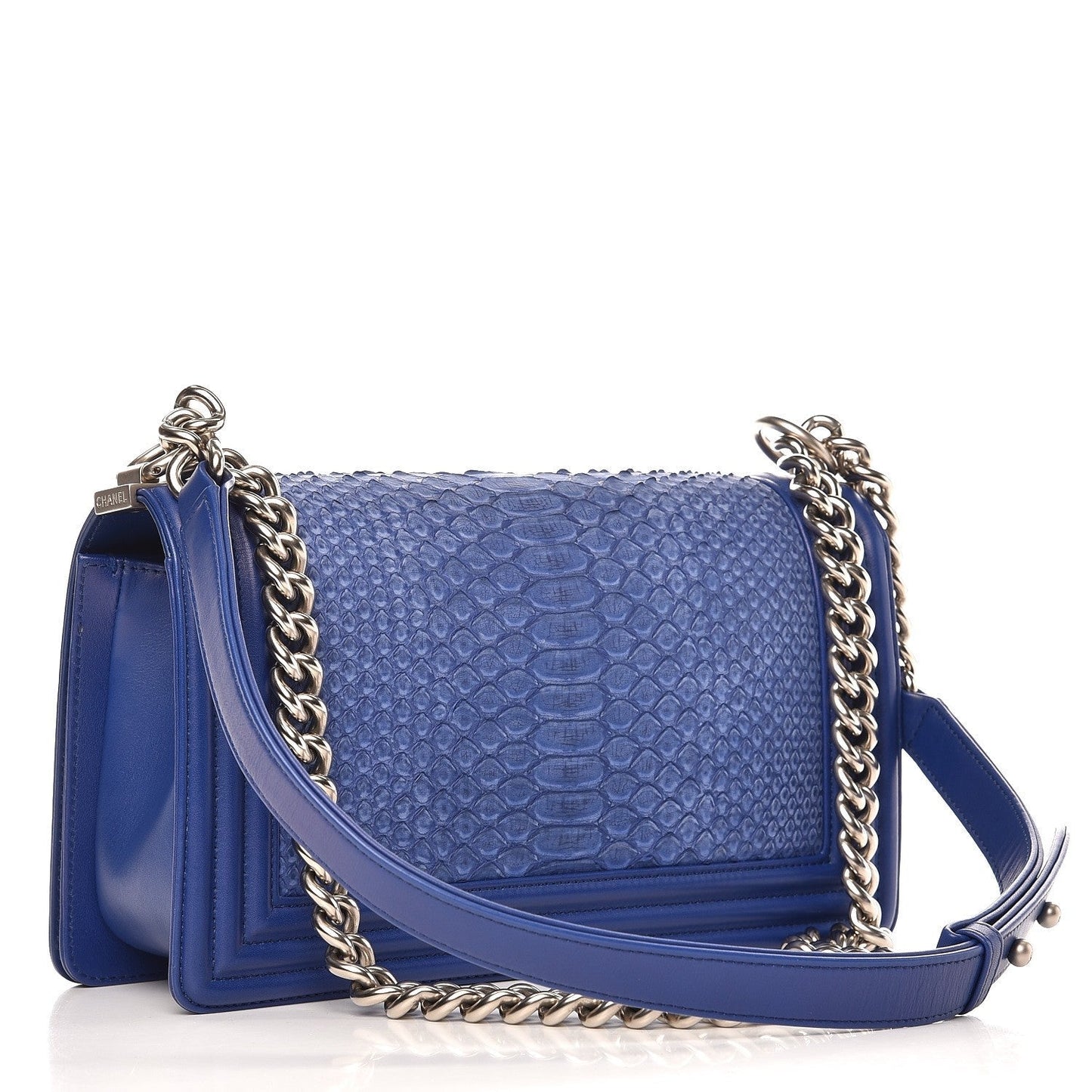 CHANEL MATTE MEDIUM PYTHON BOY FLAP BAG-HS