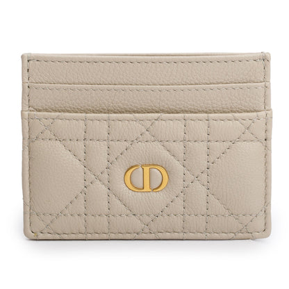Christian Dior 2023 Beige Supple Cannage Leather Caro Freesia Card Holder
