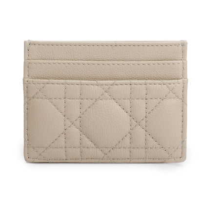 Christian Dior 2023 Beige Supple Cannage Leather Caro Freesia Card Holder