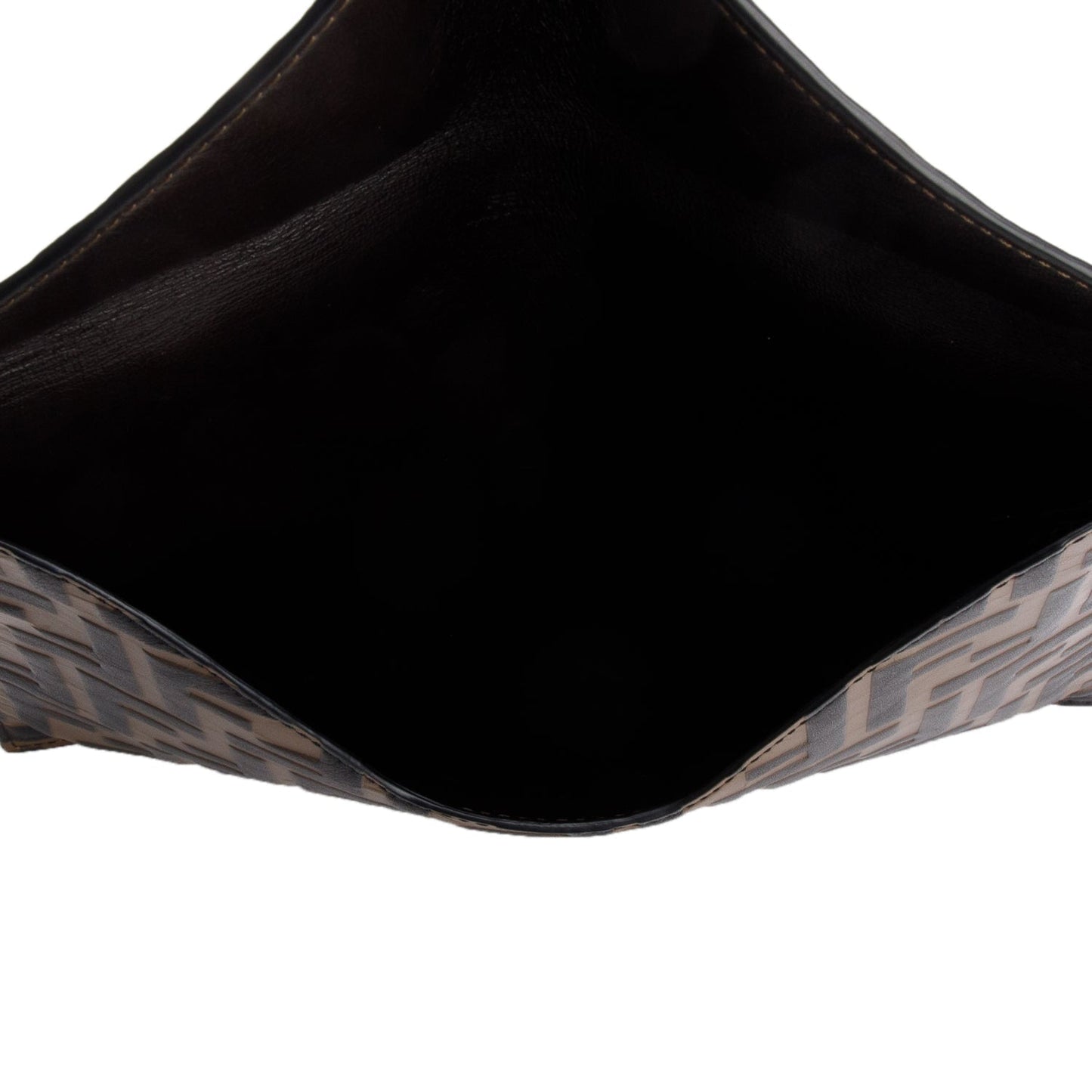 Fendi Brown Vitello Ceylon FF 1974 Embossed FF Diamonds Flat Envelope Pouch