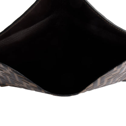 Fendi Brown Vitello Ceylon FF 1974 Embossed FF Diamonds Flat Envelope Pouch