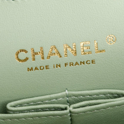 Chanel Green Caviar Quilted Medium Double Flap Bag