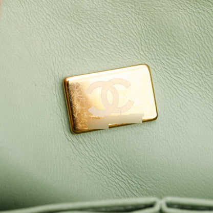 Chanel Green Caviar Quilted Medium Double Flap Bag
