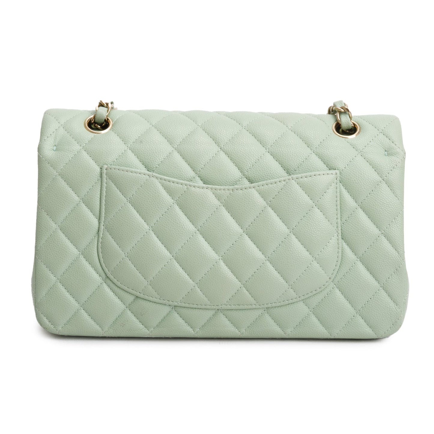Chanel Green Caviar Quilted Medium Double Flap Bag