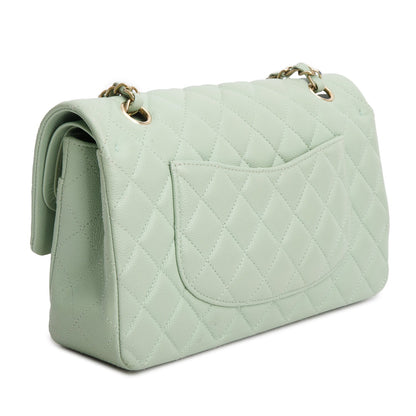 Chanel Green Caviar Quilted Medium Double Flap Bag