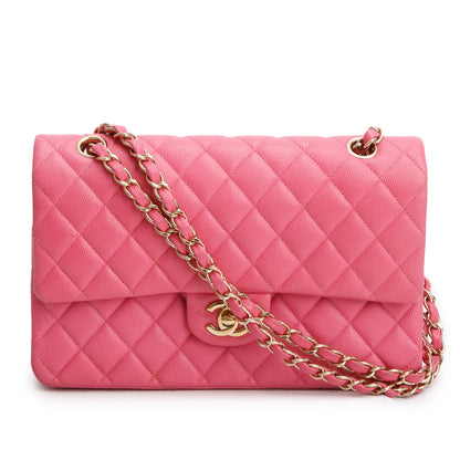 Chanel Pink Caviar Quilted Medium Double Flap Bag