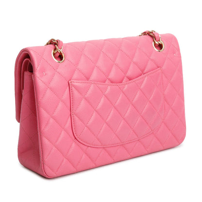 Chanel Pink Caviar Quilted Medium Double Flap Bag