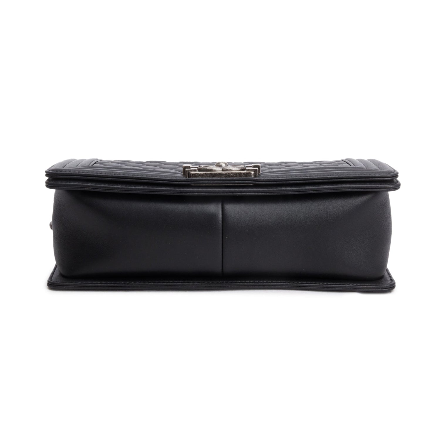 Chanel 2021 Black Quilted Lambskin Leather Medium Boy Bag