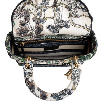 Christian Dior 2023 Multicolore Canvas Embroidered Etoile de Voyage Medium Lady D-Lite