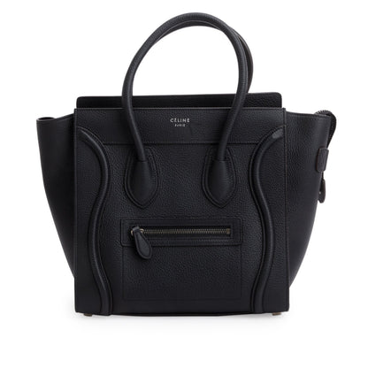 Celine Black Calfskin Leather Micro Luggage Tote