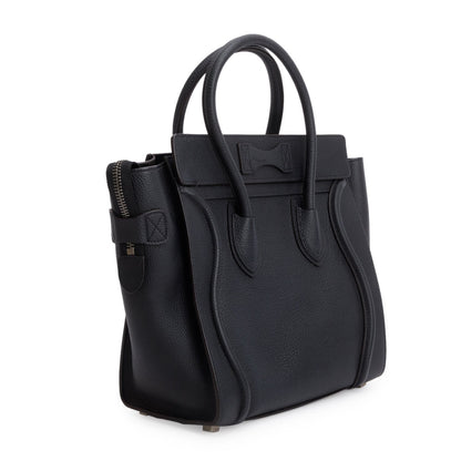 Celine Black Calfskin Leather Micro Luggage Tote
