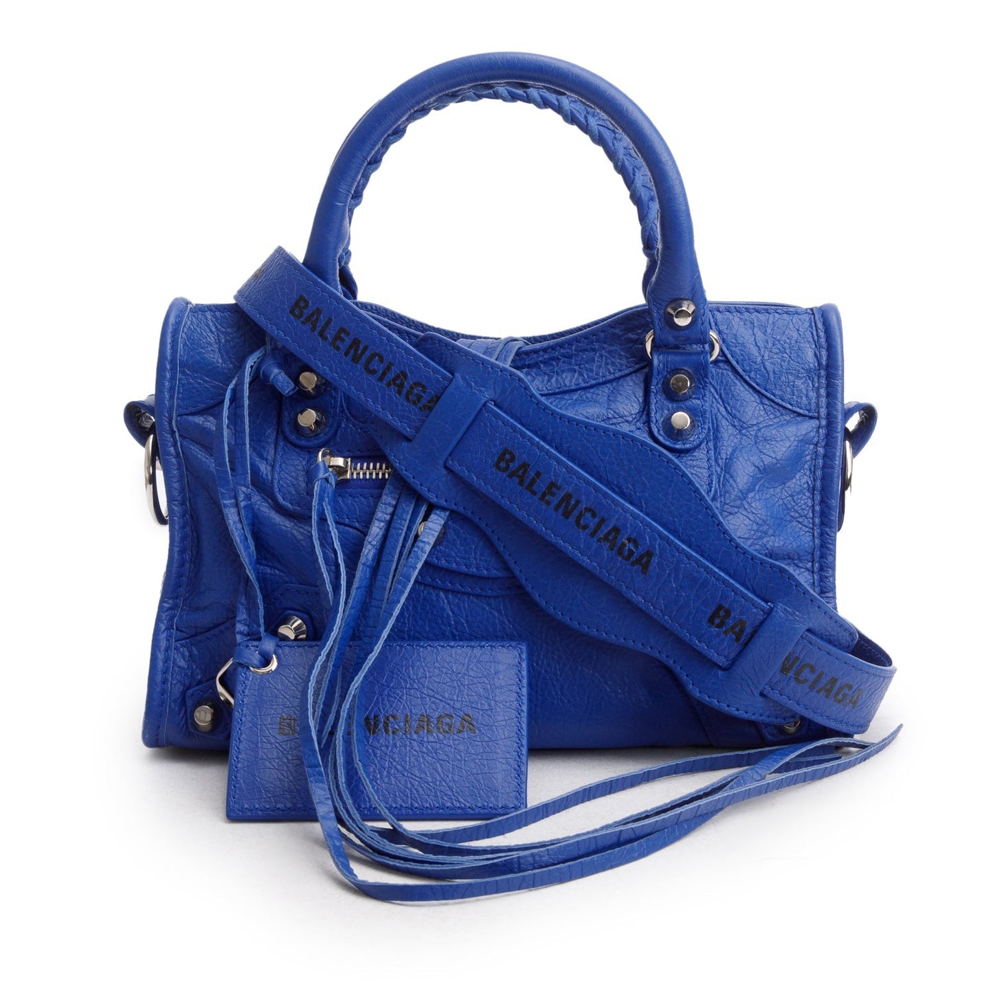 Balenciaga Blue Agneau Leather Classic Mini City Bag