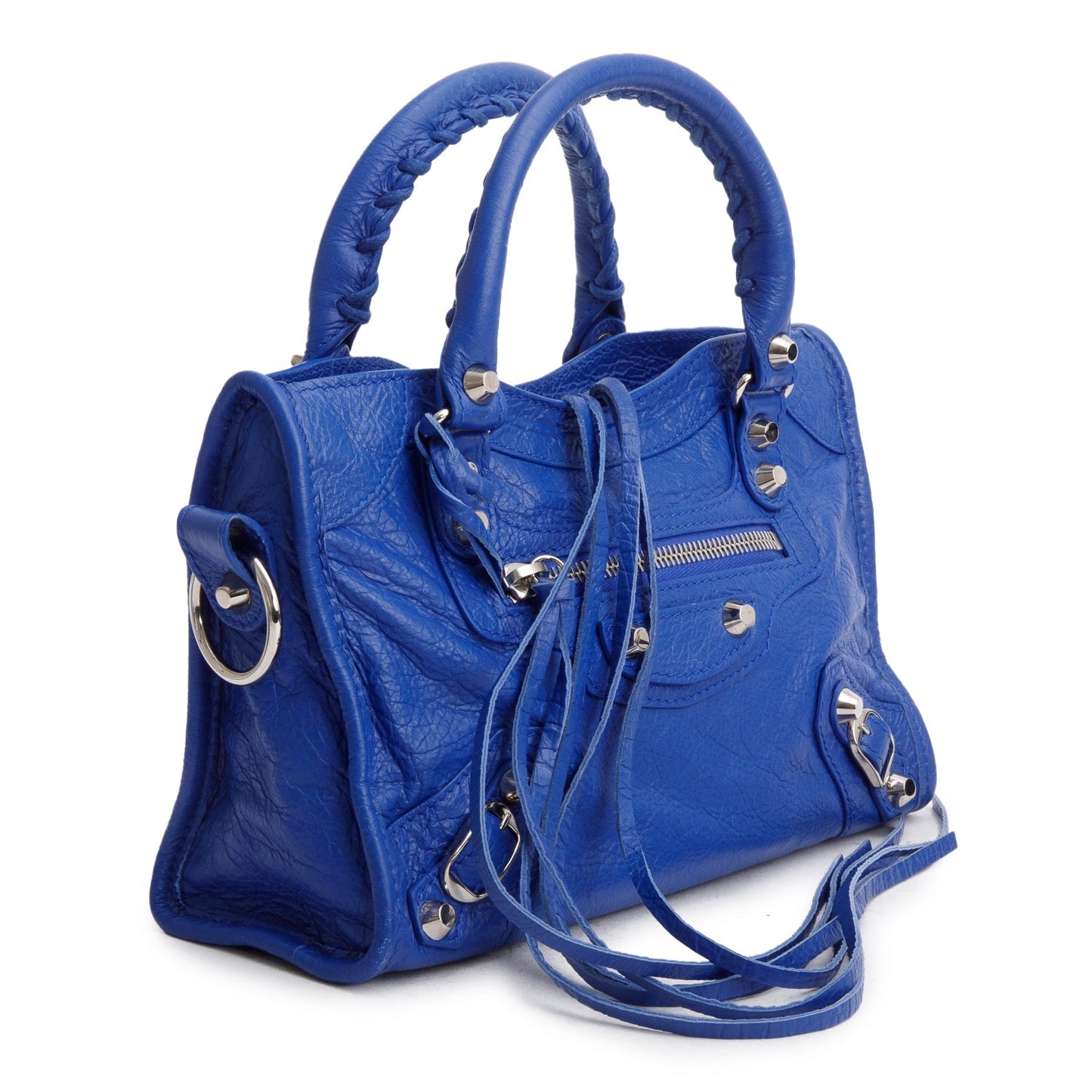 Balenciaga Blue Agneau Leather Classic Mini City Bag