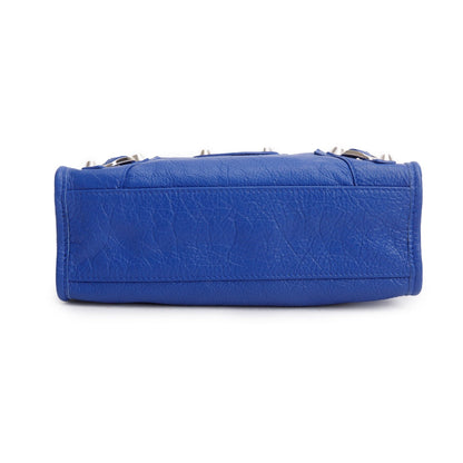 Balenciaga Blue Agneau Leather Classic Mini City Bag