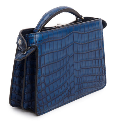 Fendi Navy Crocodile Peekaboo IseeU X-Cross Petit