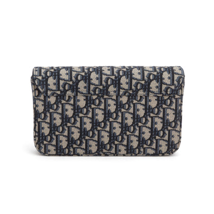 Christian Dior 2024 Oblique Jacquard Saddle Pouch with Chain