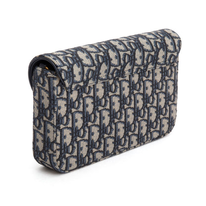 Christian Dior 2024 Oblique Jacquard Saddle Pouch with Chain