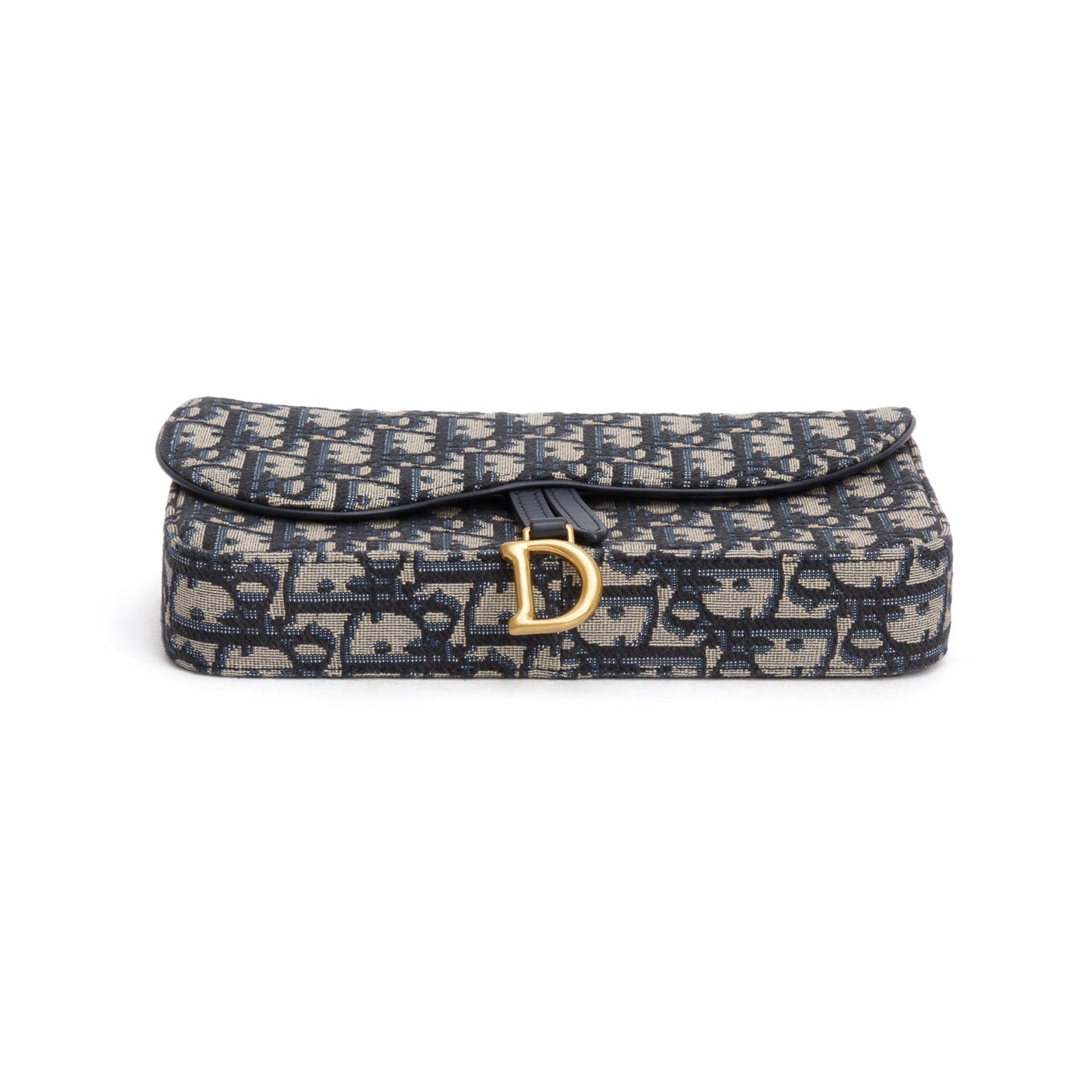 Christian Dior 2024 Oblique Jacquard Saddle Pouch with Chain