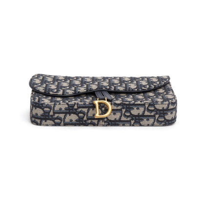 Christian Dior 2024 Oblique Jacquard Saddle Pouch with Chain