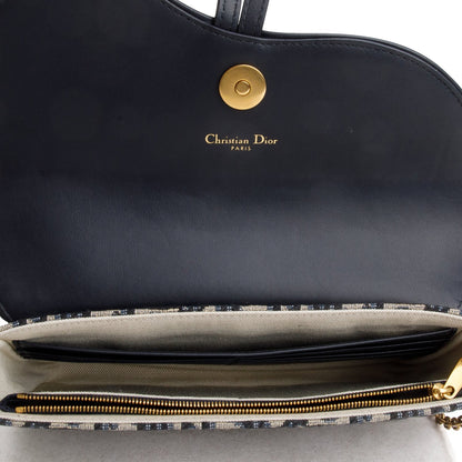 Christian Dior 2024 Oblique Jacquard Saddle Pouch with Chain