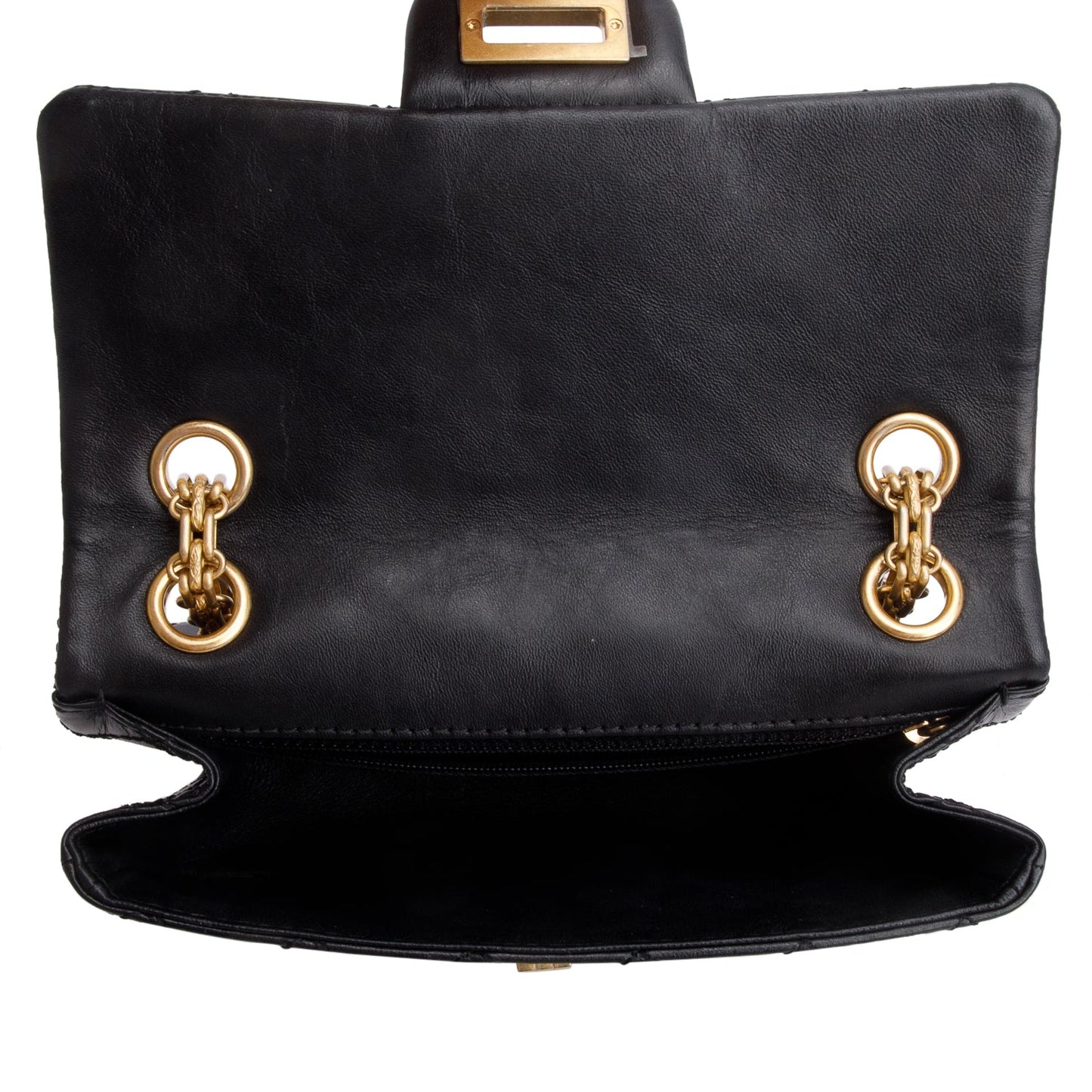 Chanel Black Quilted Aged Calfskin Leather Mini 2.55 Reissue Flap Bag
