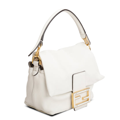 Fendi Cream Nappa Leather Mamma Baguette Small