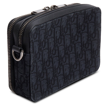 Christian Dior 2020 Black Oblique Jacquard Zipped Pouch