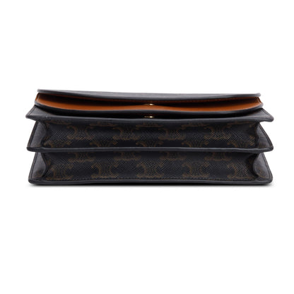 Celine 2022 Triomphe Canvas Lambskin Wallet on Strap