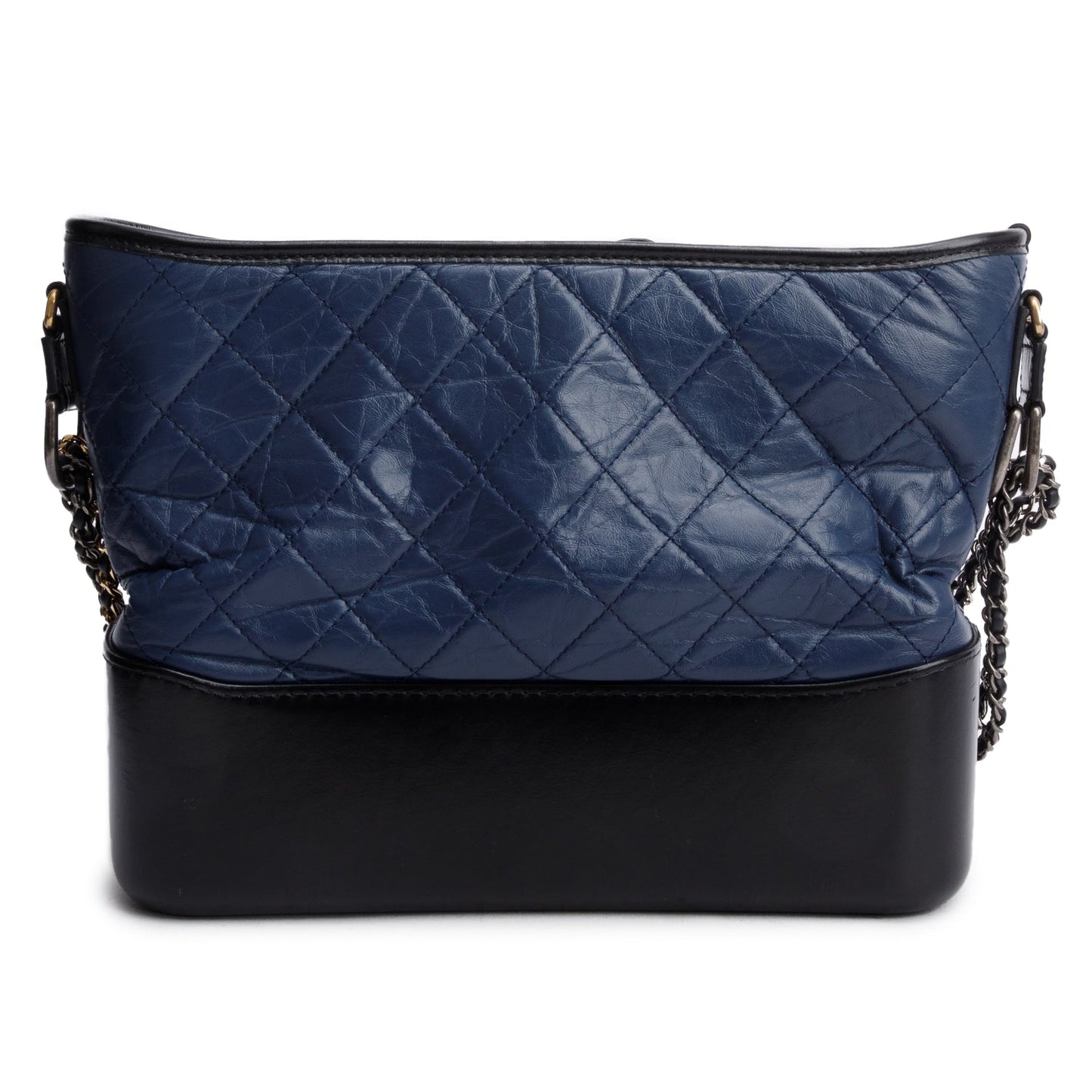 Chanel Blue & Black Aged Calfskin Leather Medium Gabrielle Hobo