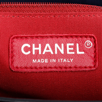 Chanel Blue & Black Aged Calfskin Leather Medium Gabrielle Hobo