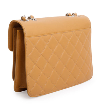 Chanel Tan Caviar Quilted Small CC Box Top Flap