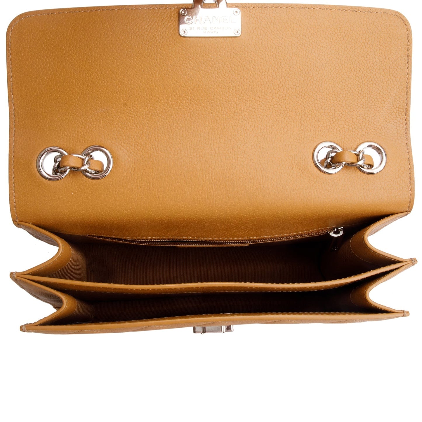 Chanel Tan Caviar Quilted Small CC Box Top Flap