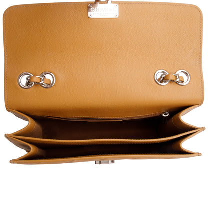 Chanel Tan Caviar Quilted Small CC Box Top Flap