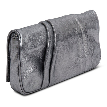 Fendi Metallic Silver Calfskin Mia Pochette Chain Bag
