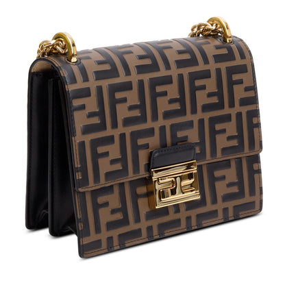 Fendi Vitello Liberty Bi-Color FF 1974 Embossed Small Kan U Shoulder Bag