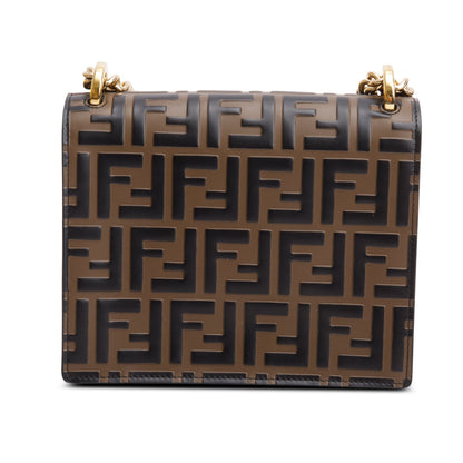 Fendi Vitello Liberty Bi-Color FF 1974 Embossed Small Kan U Shoulder Bag