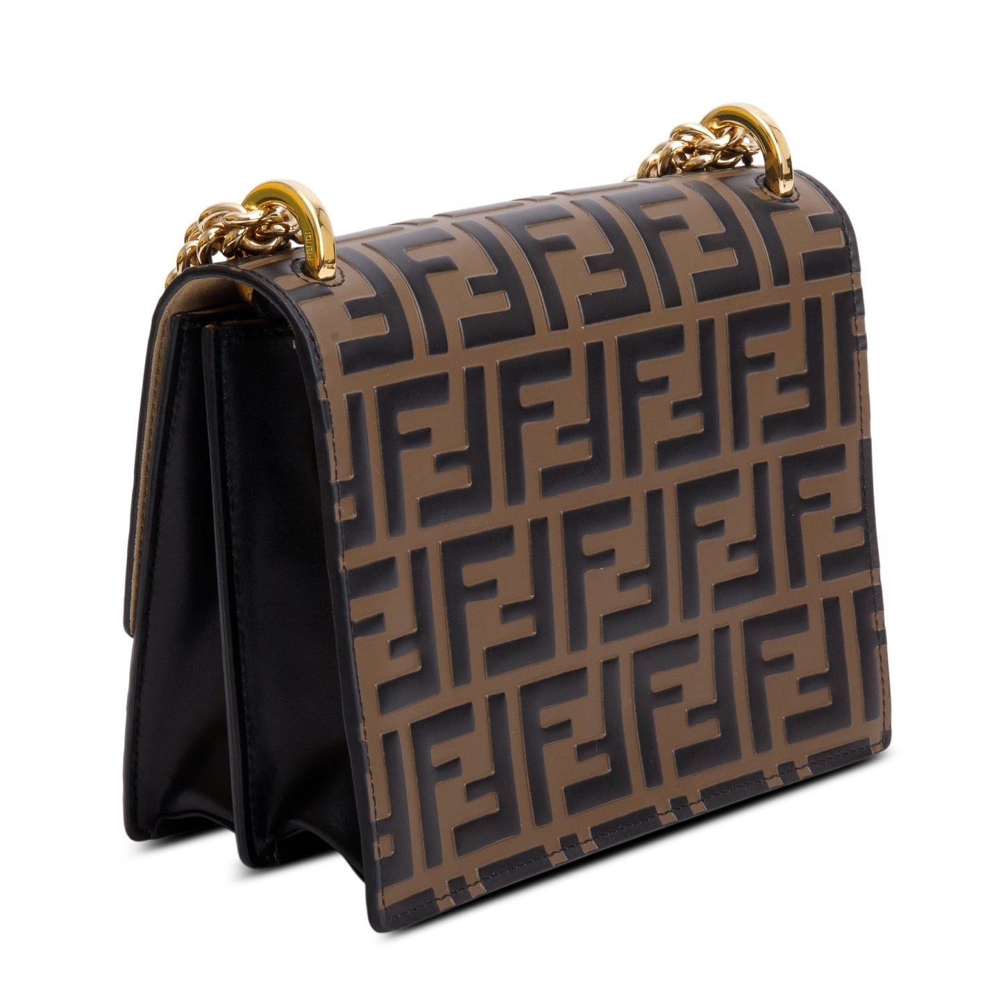 Fendi Vitello Liberty Bi-Color FF 1974 Embossed Small Kan U Shoulder Bag