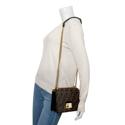 Fendi Vitello Liberty Bi-Color FF 1974 Embossed Small Kan U Shoulder Bag