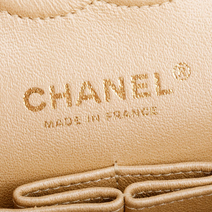 Chanel Iridescent Beige Caviar Quilted Small Double Flap Bag