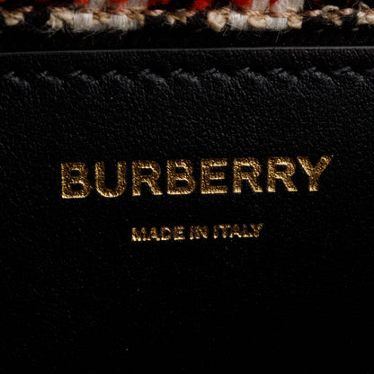 Burberry Beige Check Tweed Small Lola TB Shoulder Bag