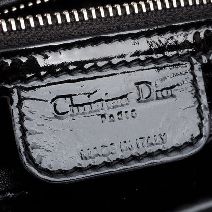 Christian Dior Black Cannage Patent Leather Large Lady Dior