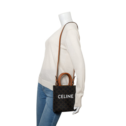 Celine 2023 Triomphe Canvas Mini Vertical Cabas Tote