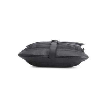 Burberry Black Smoked Check Nylon Messenger Bag