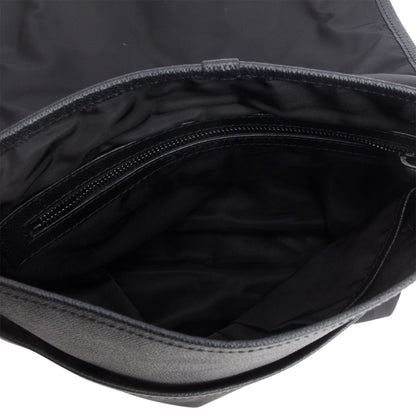 Burberry Black Smoked Check Nylon Messenger Bag